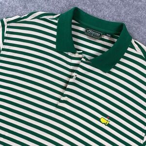 Masters Collection Mens Polo XL Green White Short Sleeve 60's Two-Ply Mercerized